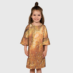 Платье клеш для девочки Хлеб с кунжутом, цвет: 3D-принт — фото 2