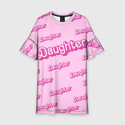 Платье клеш для девочки Дочь в стиле барби - розовый паттерн, цвет: 3D-принт