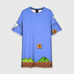 Платье клеш для девочки Первый уровень Марио, цвет: 3D-принт