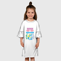 Платье клеш для девочки Казахский принт, цвет: 3D-принт — фото 2