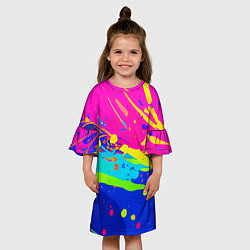 Платье клеш для девочки Красочная абстрактная композиция, цвет: 3D-принт — фото 2