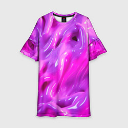 Платье клеш для девочки Розовая слизь, цвет: 3D-принт