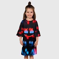 Платье клеш для девочки Marshmello skibidi dob dob, цвет: 3D-принт — фото 2