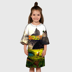Платье клеш для девочки Rust poster game, цвет: 3D-принт — фото 2