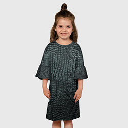 Платье клеш для девочки Текстура крокодиловой кожи, цвет: 3D-принт — фото 2