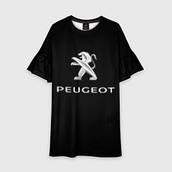 Платье клеш для девочки Peugeot sport car, цвет: 3D-принт