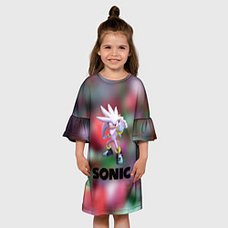 Платье клеш для девочки Ехидна Наклз соник, цвет: 3D-принт — фото 2