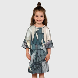 Платье клеш для девочки Замок в воображении, цвет: 3D-принт — фото 2