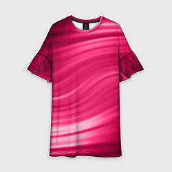 Детское платье Абстрактный волнистый узор в красно-розовых тонах