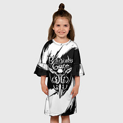 Платье клеш для девочки Baldurs gate 3 - белые завихрения, цвет: 3D-принт — фото 2