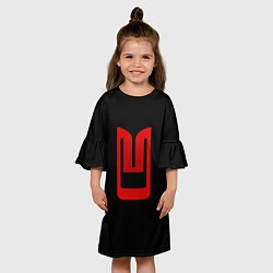 Платье клеш для девочки Москвич лого авто, цвет: 3D-принт — фото 2