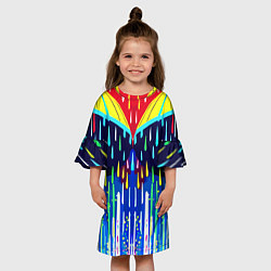 Платье клеш для девочки Два зонтика под дождём - нейросеть, цвет: 3D-принт — фото 2