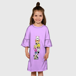 Платье клеш для девочки Skzoo друг за другом, цвет: 3D-принт — фото 2