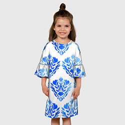 Платье клеш для девочки Floral pattern - watercolor, цвет: 3D-принт — фото 2