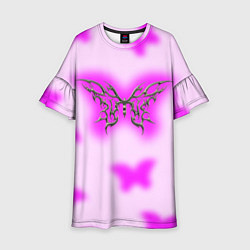 Платье клеш для девочки Y2K purple butterfly, цвет: 3D-принт