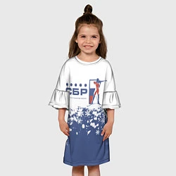 Платье клеш для девочки СБР - Союз Биатлонистов России, цвет: 3D-принт — фото 2