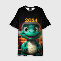 Детское платье Зеленый дракон 2024