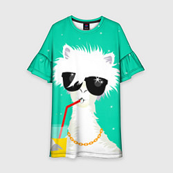 Детское платье Лама - альпака на чиле