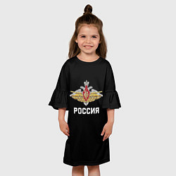 Платье клеш для девочки Армия России герб, цвет: 3D-принт — фото 2