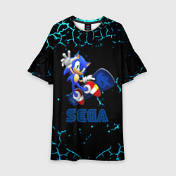 Платье клеш для девочки Sonic sega game, цвет: 3D-принт