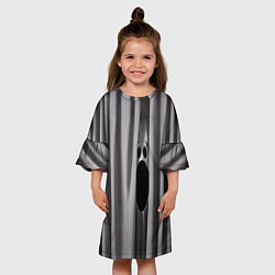 Платье клеш для девочки Призрак в серых шторах, цвет: 3D-принт — фото 2