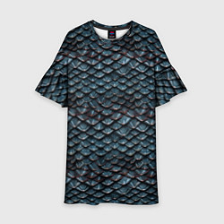 Платье клеш для девочки Dragon scale pattern, цвет: 3D-принт