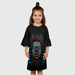Платье клеш для девочки Wayne Static - X, цвет: 3D-принт — фото 2