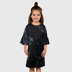 Платье клеш для девочки Черные узоры, цвет: 3D-принт — фото 2