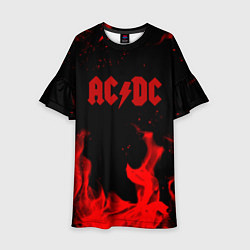 Детское платье AC DC огненный стиль