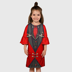 Платье клеш для девочки Алый фрак, цвет: 3D-принт — фото 2