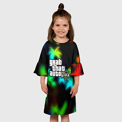 Платье клеш для девочки GTA 5 tropicano, цвет: 3D-принт — фото 2