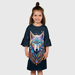 Платье клеш для девочки Звездный волк из далекой галактики, цвет: 3D-принт — фото 2