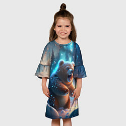 Платье клеш для девочки Полярный мишка, цвет: 3D-принт — фото 2