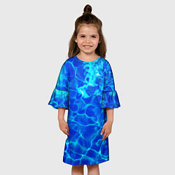Платье клеш для девочки Чистая вода океаны, цвет: 3D-принт — фото 2