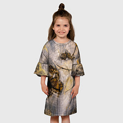 Платье клеш для девочки Текстура пня сосны, цвет: 3D-принт — фото 2