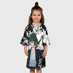 Платье клеш для девочки Маки зенин из магической битвы - брызги, цвет: 3D-принт — фото 2