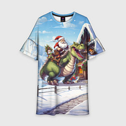 Детское платье Санта на драконе 2024