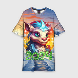 Детское платье Новогодний дракон 2024