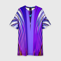 Платье клеш для девочки Фиолетовые линии и полосы, цвет: 3D-принт