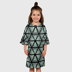 Платье клеш для девочки Глаз в пирамиде как калейдоскоп, цвет: 3D-принт — фото 2