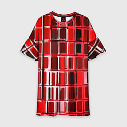 Детское платье Красные прямоугольники