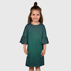 Платье клеш для девочки Зелёные крылья и чешуйчатый хвост, цвет: 3D-принт — фото 2
