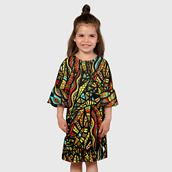 Платье клеш для девочки Африканская живопись, цвет: 3D-принт — фото 2
