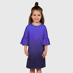 Платье клеш для девочки Градиент фиолетово голубой, цвет: 3D-принт — фото 2
