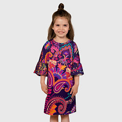 Платье клеш для девочки Индийские этнические узоры, цвет: 3D-принт — фото 2
