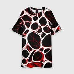 Платье клеш для девочки Красная морская волна, цвет: 3D-принт