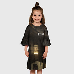 Платье клеш для девочки STALKER монстр в лаборатории, цвет: 3D-принт — фото 2