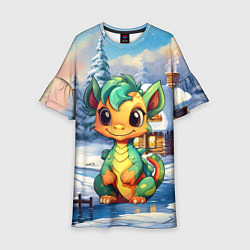 Детское платье Крошечный дракон зимы 2024