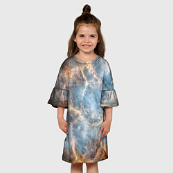 Платье клеш для девочки Крабовидная туманность, цвет: 3D-принт — фото 2