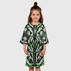 Платье клеш для девочки Зелёная кибернетическая броня, цвет: 3D-принт — фото 2